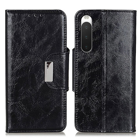 Handytasche Stand Schutzhülle Flip Leder Hülle N04P für Sony Xperia 10 IV Schwarz