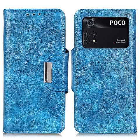 Handytasche Stand Schutzhülle Flip Leder Hülle N04P für Xiaomi Poco M4 Pro 4G Hellblau