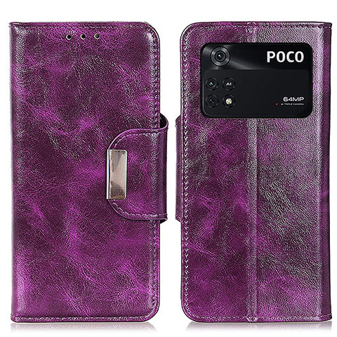 Handytasche Stand Schutzhülle Flip Leder Hülle N04P für Xiaomi Poco M4 Pro 4G Violett