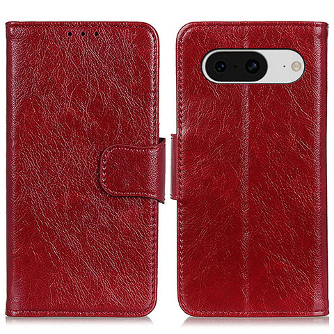 Handytasche Stand Schutzhülle Flip Leder Hülle N05P für Google Pixel 8 5G Rot