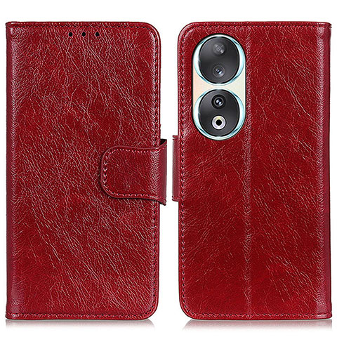 Handytasche Stand Schutzhülle Flip Leder Hülle N05P für Huawei Honor 90 5G Rot