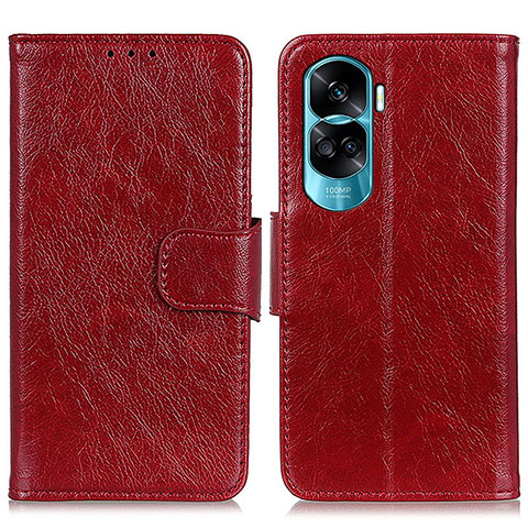 Handytasche Stand Schutzhülle Flip Leder Hülle N05P für Huawei Honor 90 Lite 5G Rot