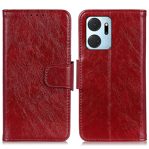 Handytasche Stand Schutzhülle Flip Leder Hülle N05P für Huawei Honor X7a Rot