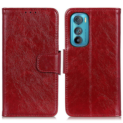 Handytasche Stand Schutzhülle Flip Leder Hülle N05P für Motorola Moto Edge 30 5G Rot