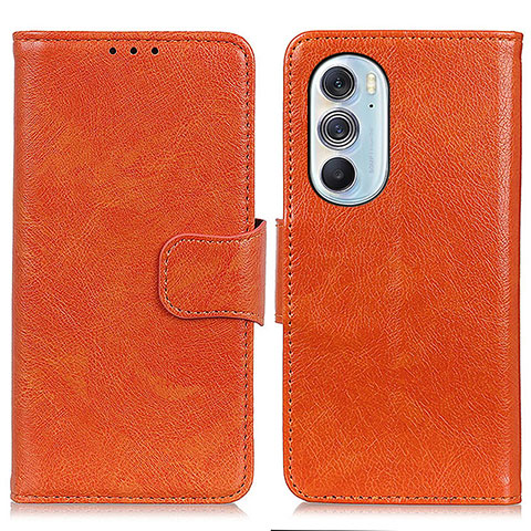 Handytasche Stand Schutzhülle Flip Leder Hülle N05P für Motorola Moto Edge 30 Pro 5G Orange