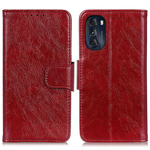 Handytasche Stand Schutzhülle Flip Leder Hülle N05P für Motorola Moto G 5G (2022) Rot