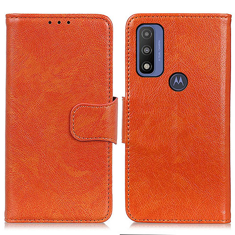 Handytasche Stand Schutzhülle Flip Leder Hülle N05P für Motorola Moto G Pure Orange