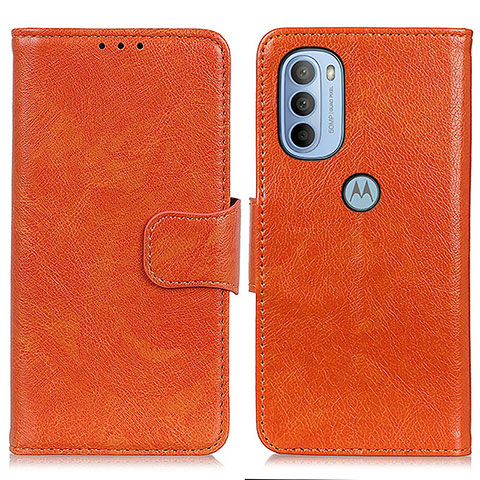 Handytasche Stand Schutzhülle Flip Leder Hülle N05P für Motorola Moto G31 Orange