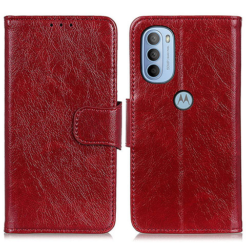 Handytasche Stand Schutzhülle Flip Leder Hülle N05P für Motorola Moto G41 Rot