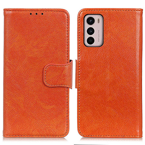 Handytasche Stand Schutzhülle Flip Leder Hülle N05P für Motorola Moto G42 Orange