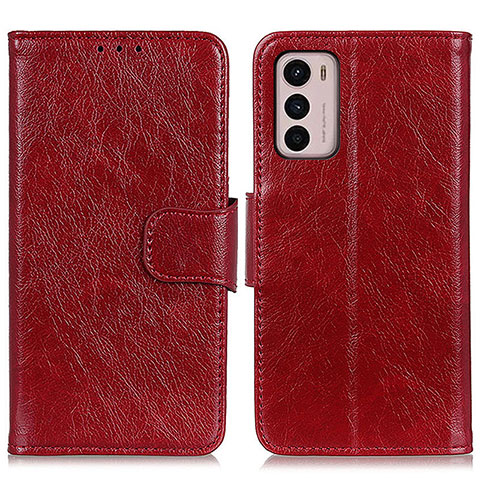 Handytasche Stand Schutzhülle Flip Leder Hülle N05P für Motorola Moto G42 Rot