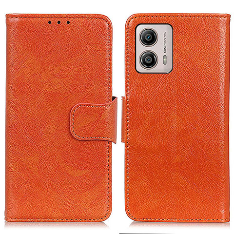 Handytasche Stand Schutzhülle Flip Leder Hülle N05P für Motorola Moto G53j 5G Orange