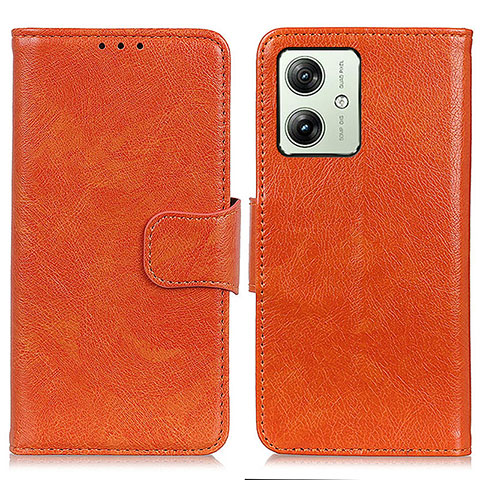 Handytasche Stand Schutzhülle Flip Leder Hülle N05P für Motorola Moto G54 5G Orange