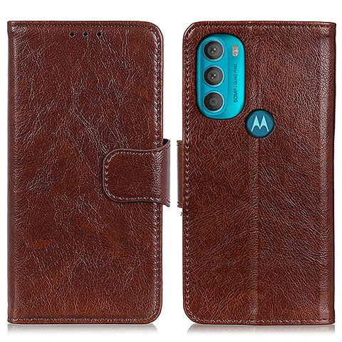 Handytasche Stand Schutzhülle Flip Leder Hülle N05P für Motorola Moto G71 5G Braun