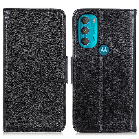 Handytasche Stand Schutzhülle Flip Leder Hülle N05P für Motorola Moto G71 5G Schwarz