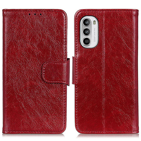 Handytasche Stand Schutzhülle Flip Leder Hülle N05P für Motorola Moto G71s 5G Rot