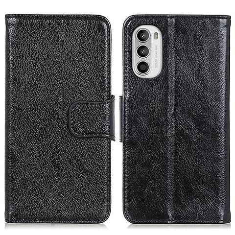 Handytasche Stand Schutzhülle Flip Leder Hülle N05P für Motorola Moto G71s 5G Schwarz