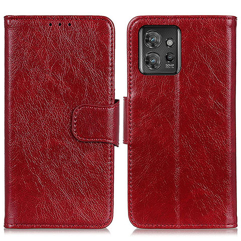 Handytasche Stand Schutzhülle Flip Leder Hülle N05P für Motorola ThinkPhone 5G Rot