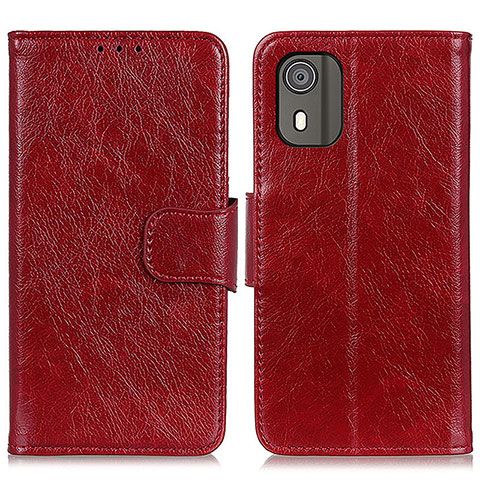 Handytasche Stand Schutzhülle Flip Leder Hülle N05P für Nokia C02 Rot