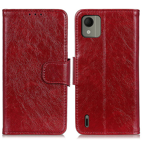 Handytasche Stand Schutzhülle Flip Leder Hülle N05P für Nokia C110 Rot