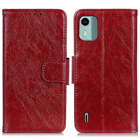 Handytasche Stand Schutzhülle Flip Leder Hülle N05P für Nokia C12 Plus Rot