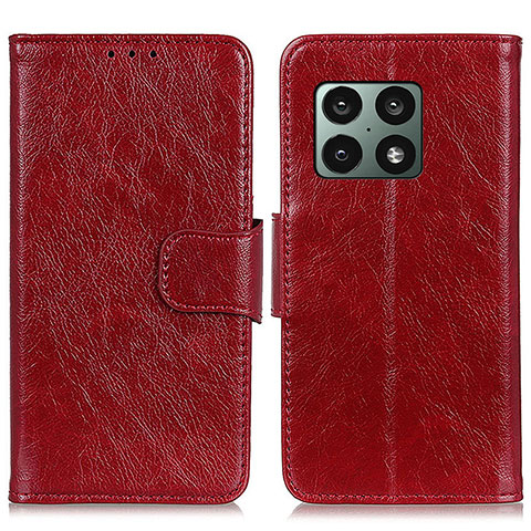 Handytasche Stand Schutzhülle Flip Leder Hülle N05P für OnePlus 10 Pro 5G Rot