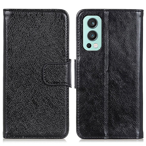 Handytasche Stand Schutzhülle Flip Leder Hülle N05P für OnePlus Nord 2 5G Schwarz