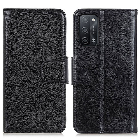 Handytasche Stand Schutzhülle Flip Leder Hülle N05P für Oppo A53s 5G Schwarz