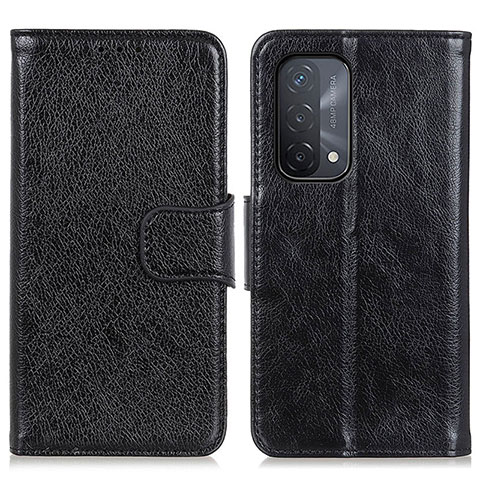 Handytasche Stand Schutzhülle Flip Leder Hülle N05P für Oppo A54 5G Schwarz