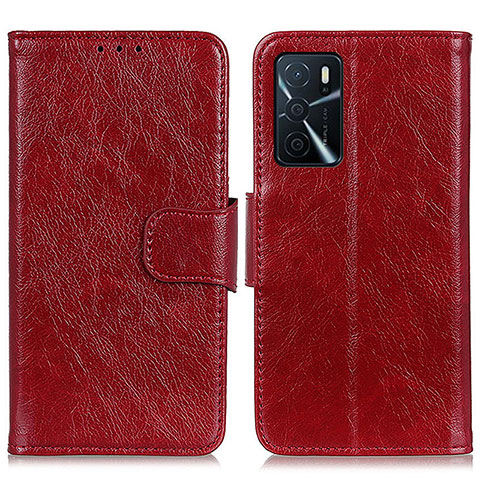 Handytasche Stand Schutzhülle Flip Leder Hülle N05P für Oppo A54s Rot