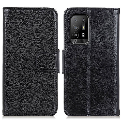 Handytasche Stand Schutzhülle Flip Leder Hülle N05P für Oppo A94 5G Schwarz