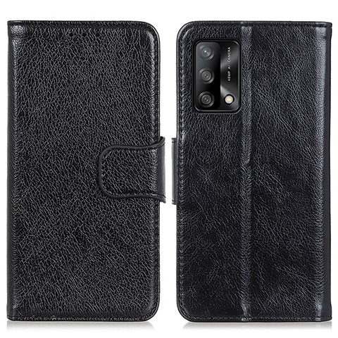 Handytasche Stand Schutzhülle Flip Leder Hülle N05P für Oppo A95 4G Schwarz