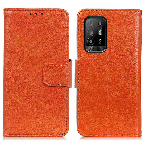 Handytasche Stand Schutzhülle Flip Leder Hülle N05P für Oppo F19 Pro+ Plus 5G Orange