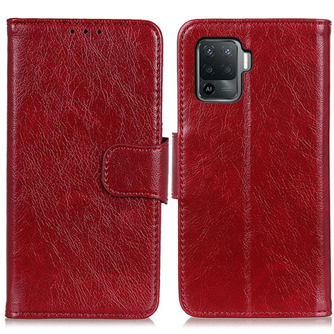 Handytasche Stand Schutzhülle Flip Leder Hülle N05P für Oppo F19 Pro Rot