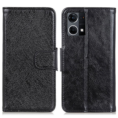 Handytasche Stand Schutzhülle Flip Leder Hülle N05P für Oppo F21s Pro 4G Schwarz