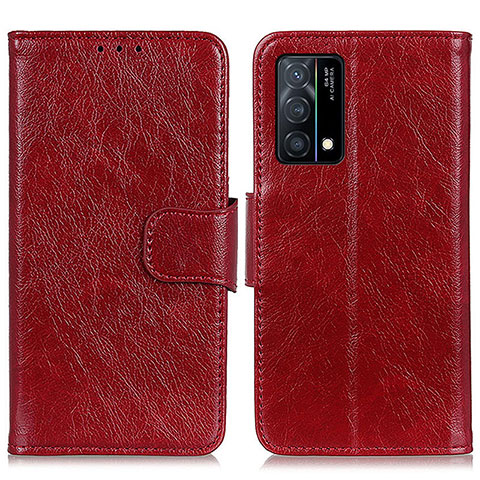 Handytasche Stand Schutzhülle Flip Leder Hülle N05P für Oppo K9 5G Rot