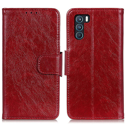 Handytasche Stand Schutzhülle Flip Leder Hülle N05P für Oppo K9 Pro 5G Rot