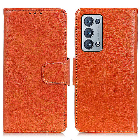 Handytasche Stand Schutzhülle Flip Leder Hülle N05P für Oppo Reno6 Pro+ Plus 5G Orange