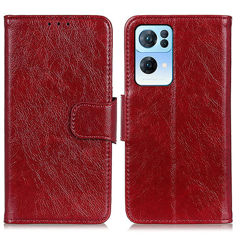 Handytasche Stand Schutzhülle Flip Leder Hülle N05P für Oppo Reno7 Pro 5G Rot