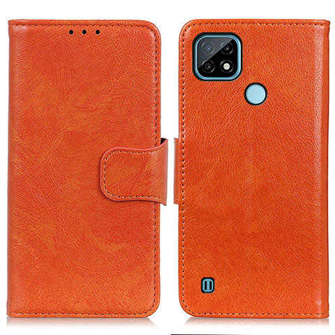 Handytasche Stand Schutzhülle Flip Leder Hülle N05P für Realme C21 Orange