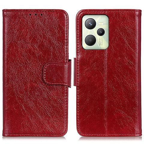 Handytasche Stand Schutzhülle Flip Leder Hülle N05P für Realme C35 Rot