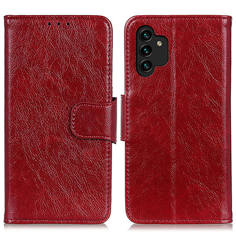 Handytasche Stand Schutzhülle Flip Leder Hülle N05P für Samsung Galaxy A13 4G Rot