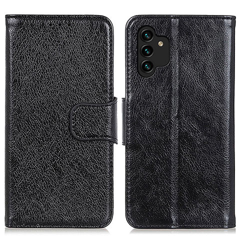 Handytasche Stand Schutzhülle Flip Leder Hülle N05P für Samsung Galaxy A13 4G Schwarz