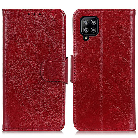 Handytasche Stand Schutzhülle Flip Leder Hülle N05P für Samsung Galaxy A22 4G Rot