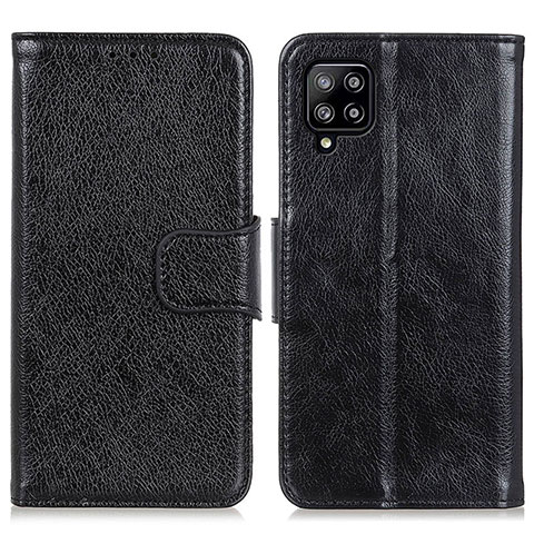 Handytasche Stand Schutzhülle Flip Leder Hülle N05P für Samsung Galaxy A22 4G Schwarz