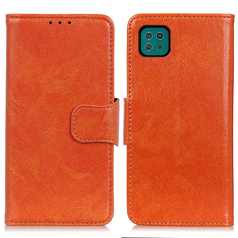 Handytasche Stand Schutzhülle Flip Leder Hülle N05P für Samsung Galaxy A22 5G Orange