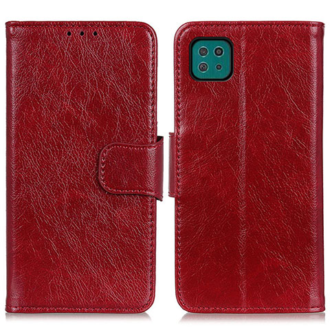 Handytasche Stand Schutzhülle Flip Leder Hülle N05P für Samsung Galaxy A22 5G Rot