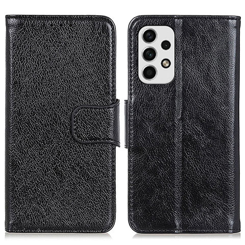 Handytasche Stand Schutzhülle Flip Leder Hülle N05P für Samsung Galaxy A23 5G Schwarz