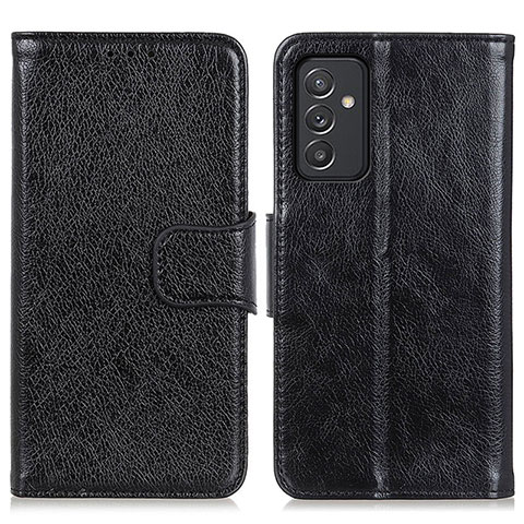 Handytasche Stand Schutzhülle Flip Leder Hülle N05P für Samsung Galaxy A55 5G Schwarz