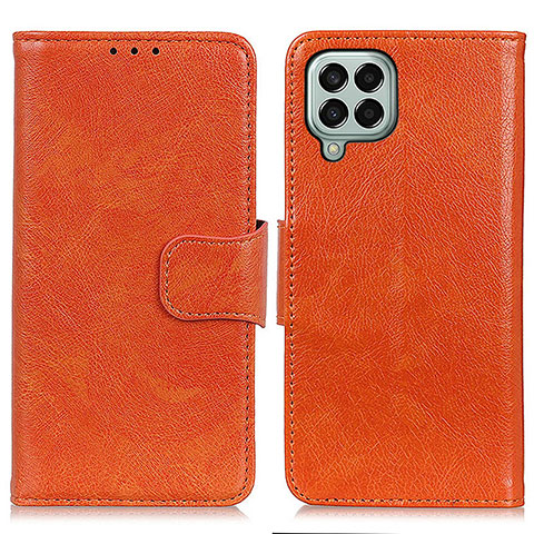 Handytasche Stand Schutzhülle Flip Leder Hülle N05P für Samsung Galaxy M33 5G Orange